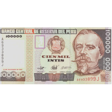100.000 Intis 1989 Peru Biljet